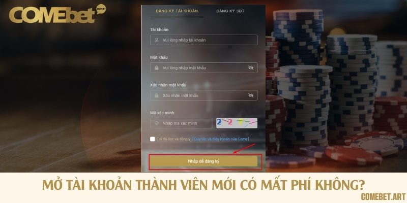 Hoàn toàn miễn phí khi mở tài khoản thành viên